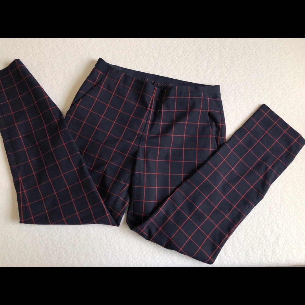 UNIQLO Navy check ankle pants